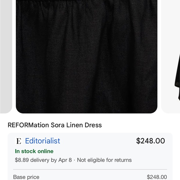 Reformation Black Linen Dress - Picture 3 of 9